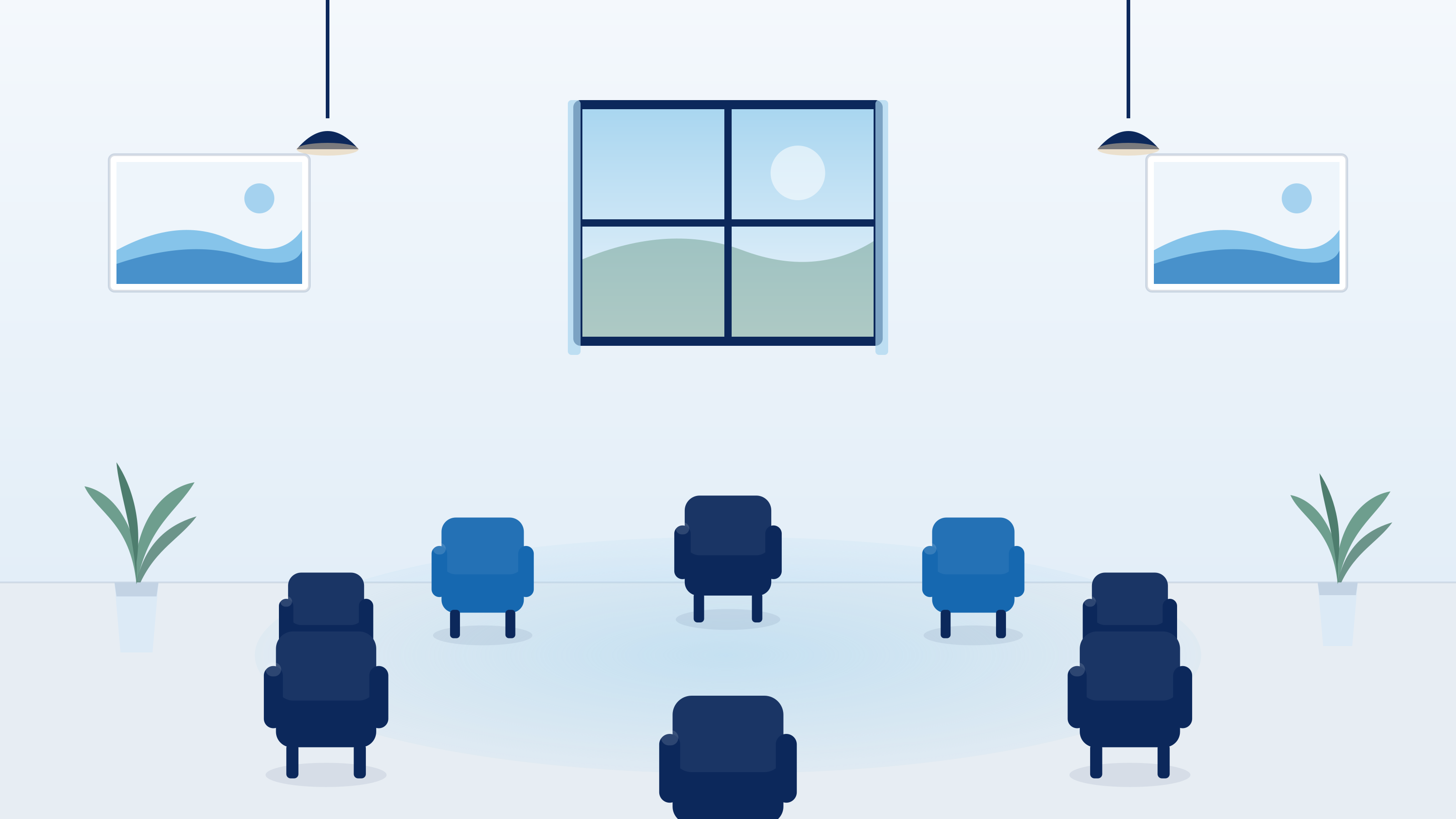 Spacious group therapy area